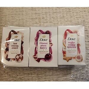 Dove Soap Hot Cocoa Plum Berry Sugar Cookie 3 Bar Pack(368)